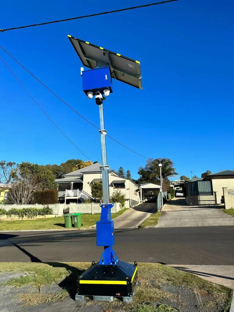 Solar CCTV tower installation in Indonesia